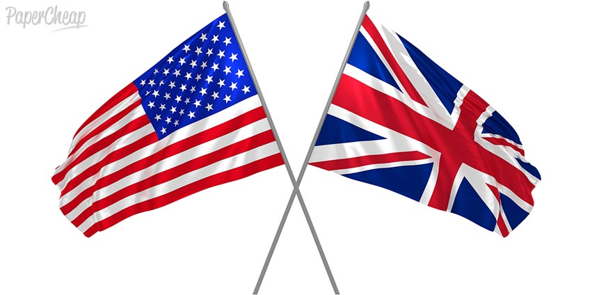 American vs Britain Two Flags