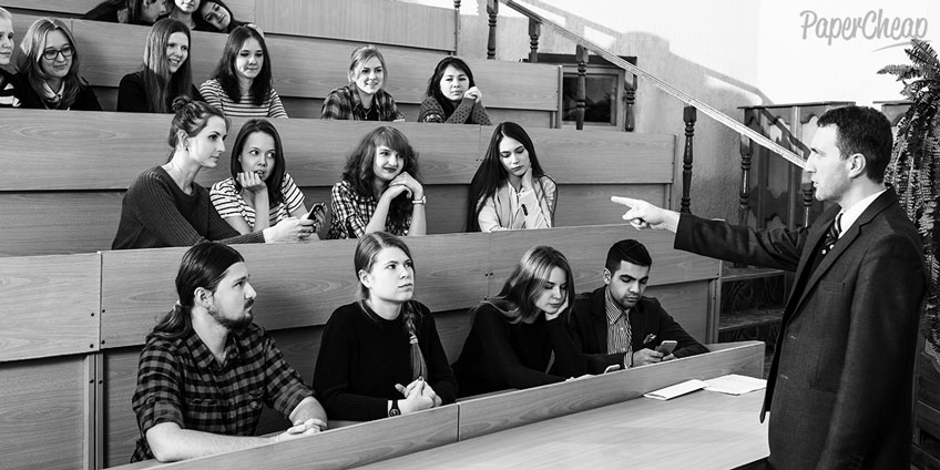 Bored Students Listen to Professor